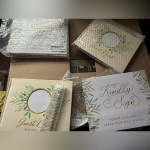 Wedding guest signing books